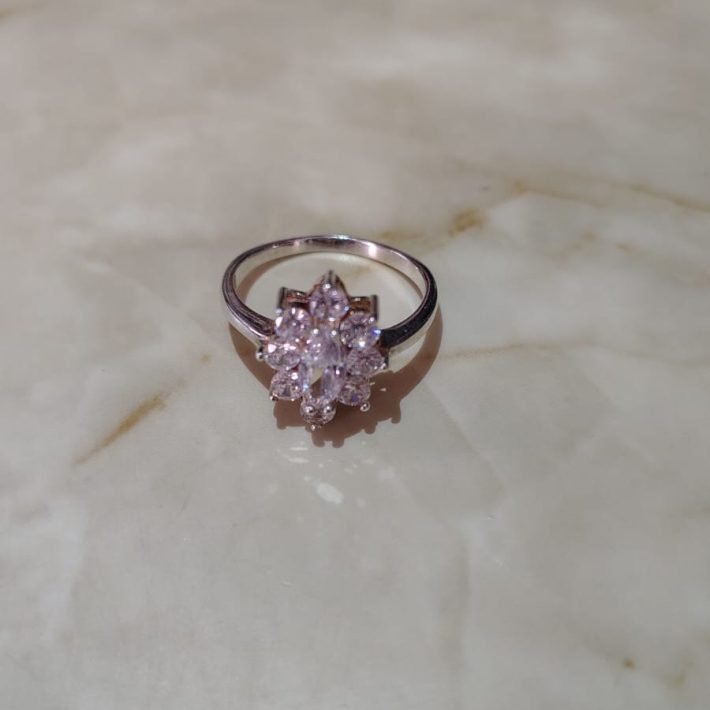 Anillo Plata 925 Circón Blanco