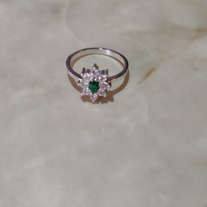 Anillo Plata 925 Circón Esmeralda