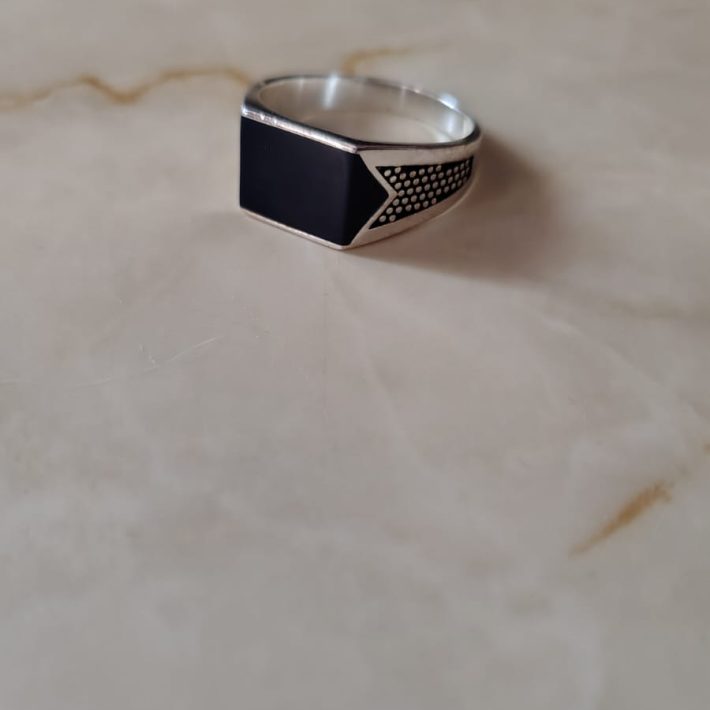 Anillo Plata 925 Ónix Hombre