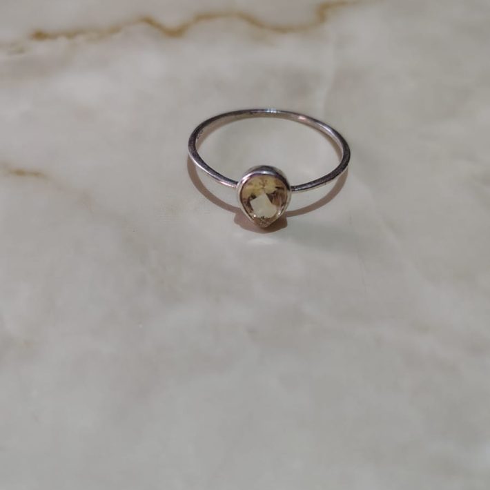 Anillo Plata 925 Circón Citrino