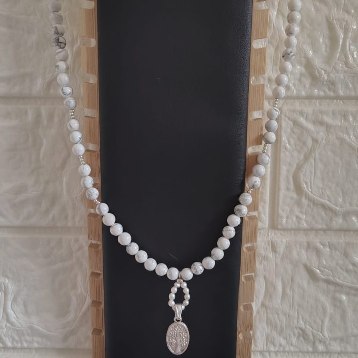 Colgante Piedra Turquesa Blanca