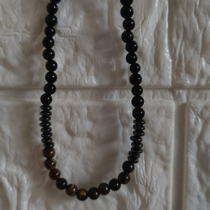 Collar Ónix Negro Hombre