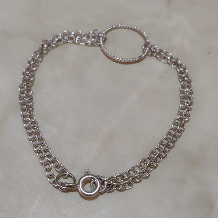 Pulsera Plata 945 Cadena Circulo